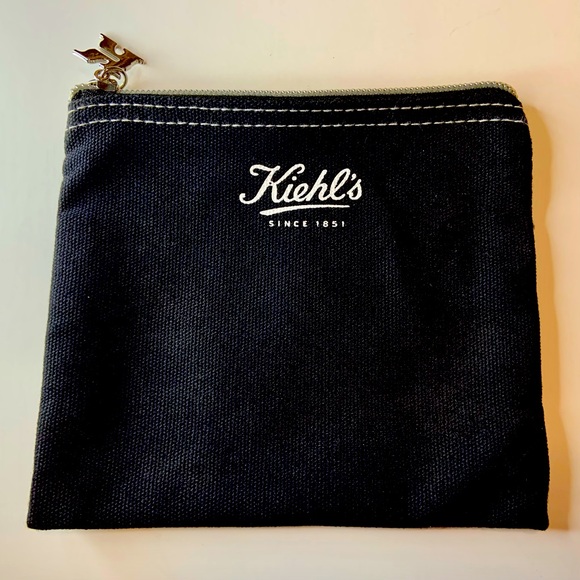 Kiehl’s Travel Set Lip Balm Body Moisturizer Zippered Pouch Cosmetic Bag New - Picture 2 of 11